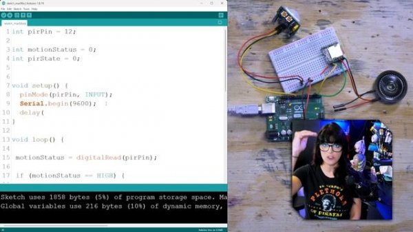 Motion-activated Sound Effects with Arduino, PIR Sensor & MP3 Player