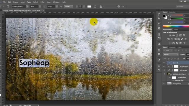 Photoshop Make Text On Foggy Rain Window смотреть онлайн