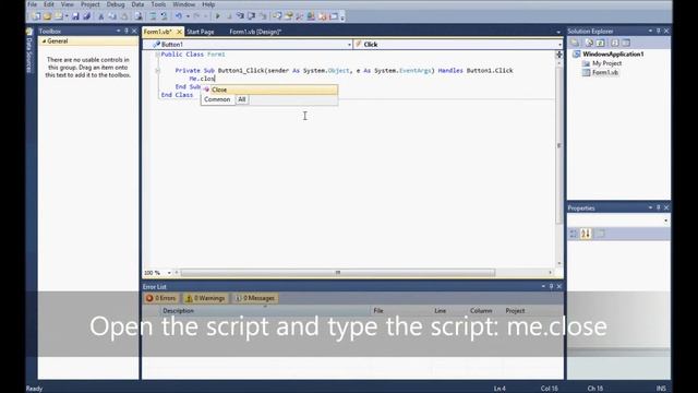 Microsoft Visual Basic 2010 - How to make a form close button смотреть онлайн