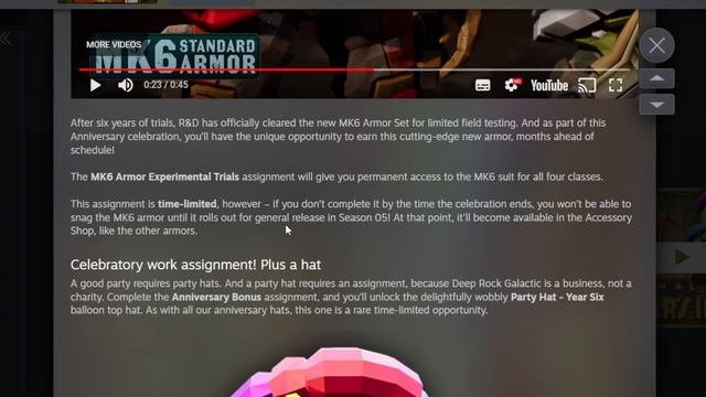 MK6 Armor! 6th Anniversary Preview - DRG NEWS 21/02/2024 смотреть онлайн