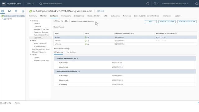 Monitoring vCenter High Availability with the vSphere Client смотреть онлайн