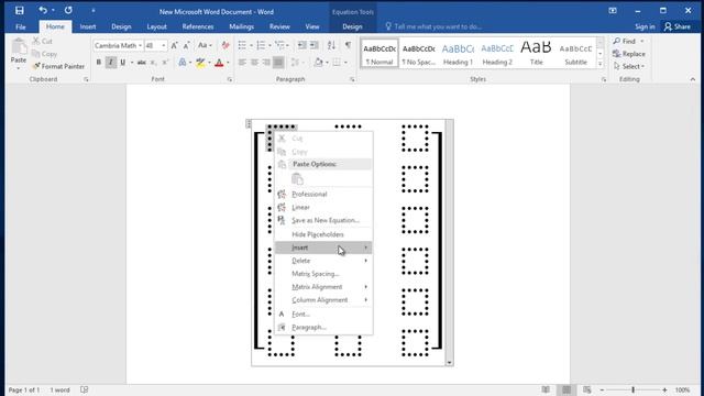 How to type a matrix larger than 3x3 in Word смотреть онлайн