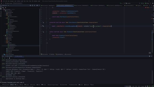 #10 - Building EDA_Inventory consumer to consume message from RabbitMq Message Broker смотреть онлайн
