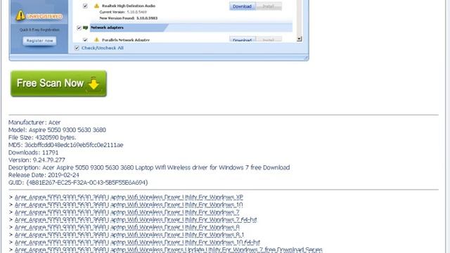 Acer Aspire 5050 9300 5630 3680 Laptop Wifi Wireless Driver Utility For Windows 7 free Download смотреть онлайн