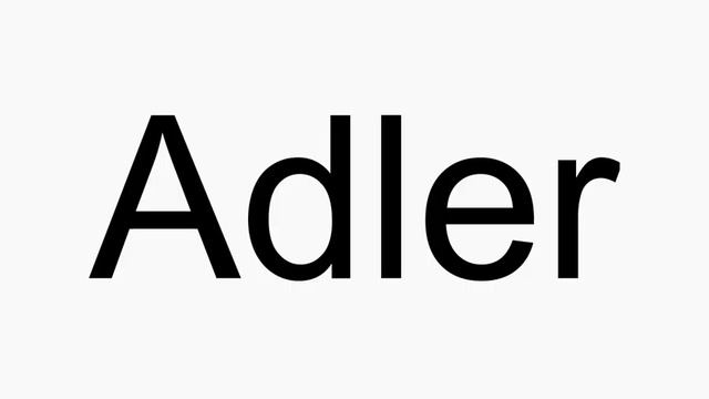 How to pronounce Adler смотреть онлайн