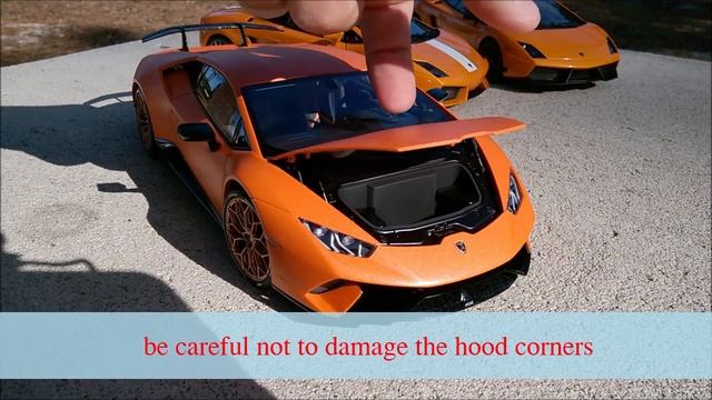 How to safely open hood Lamborghini Huracan Performante 1/18 scale Autoart смотреть онлайн