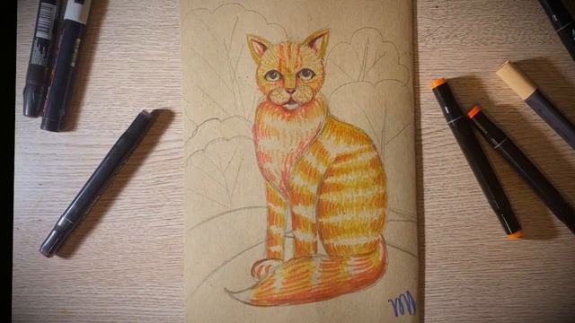 Урок рисования: Рыжий кот\ Drawing Lesson:  Ginger Cat