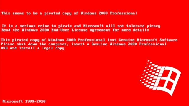 (Fanmade) Windows 2000 Anti-Piracy Screen смотреть онлайн