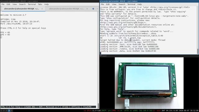 Nuklear GUI on STM32 at 60 FPS. Embox OS. смотреть онлайн