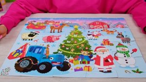 Напольный пазл Puzzle Time «Новый год на ферме. Синий трактор» ( Арт ДетМир - 1000884284 )