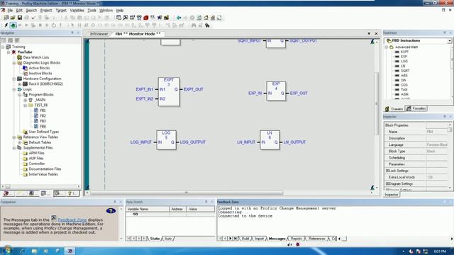 GE PLC Basic Function Block Diagram about advance math Logarithm function, Proficy Machine Edition смотреть онлайн