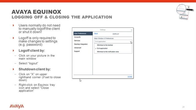 Avaya Equinox W05 Windows client logoff or closedown смотреть онлайн
