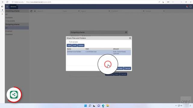 DWService - How to share a folder with full access смотреть онлайн