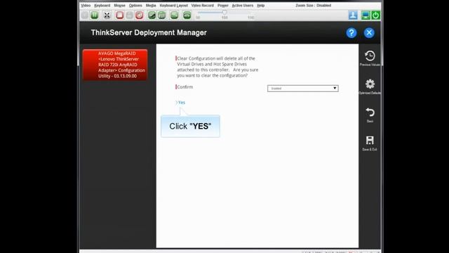 ThinkServer with RAID any720i using TDM Clear Configuration смотреть онлайн