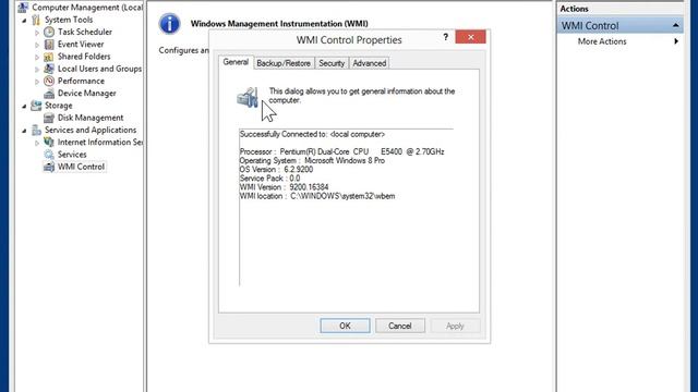 Windows 8.0 Professional - Change the WMI Scripting Settings смотреть онлайн