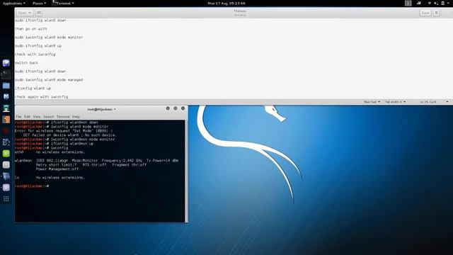 How to set your Wireless Interface in Monitor or Managed Mode in Kali 2.0 смотреть онлайн