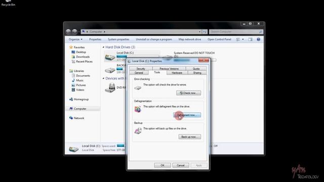 Windows 7 How to do a Disk Scan and Disk Defrag смотреть онлайн
