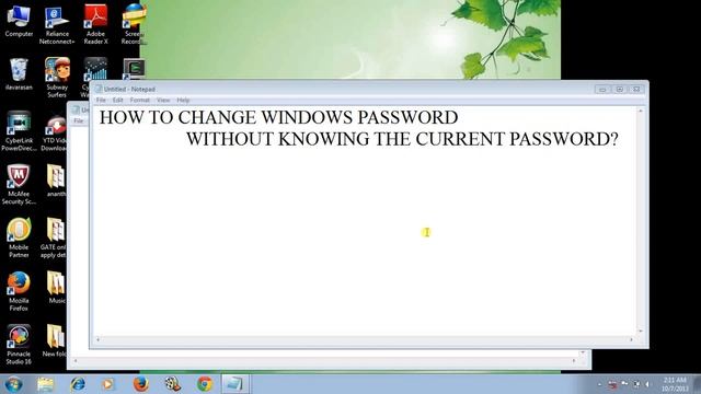 How to Change windows 7 password without knowing current password? смотреть онлайн