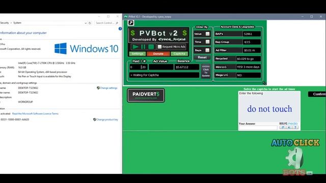 PVBot V2 - Customer Test - 2Captcha - Windows 10 смотреть онлайн