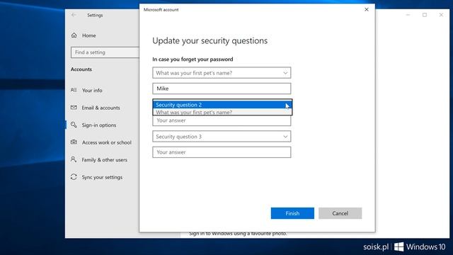 Windows 10: How to set or change security questions for user account. (video in 4K quality) смотреть онлайн