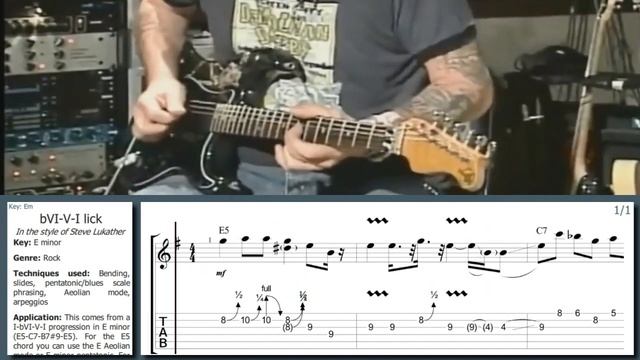 Steve Lukather - KILLER Blues rock bVI-V-I lick смотреть онлайн