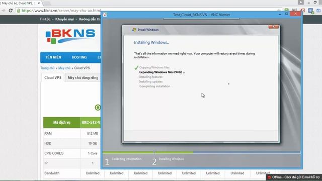 Cài Windows 2008 R2 chỉ trong 6 phút trên Cloud VPS của BKNS смотреть онлайн