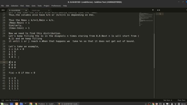 D. Grid-00100| Codeforces Round #654 (Div. 2) | CF Editorials | ACM IIT(ISM) Dhanbad смотреть онлайн
