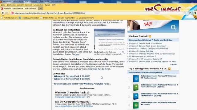 Windows 7 Service Pack 1 смотреть онлайн