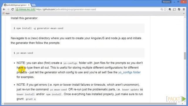 Mastering MEAN Web Development Tutorial: Setting Up and Installing generator | packtpub.com смотреть онлайн