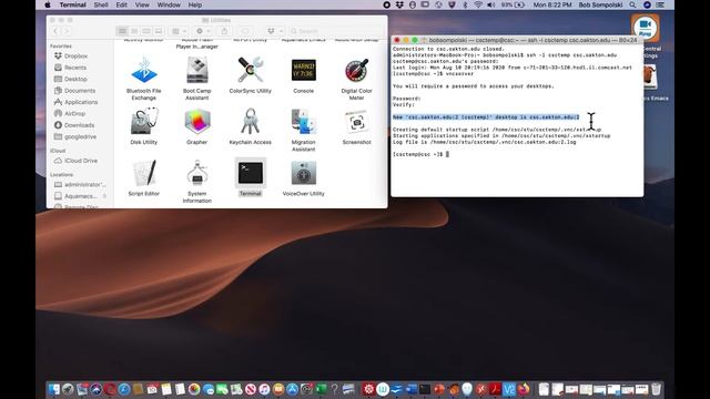 MAC OS X using ssh to connect to a LINUX system using VNC смотреть онлайн