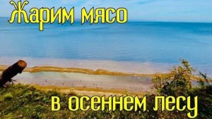 Жарим мясо в осеннем лесу