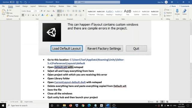 Fix Unity Failed to Load Window Layout Error смотреть онлайн