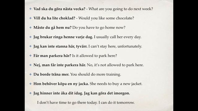 Svenskahavet - Lesson 28. Modal verbs with a native speaker. (Swedish lessons) смотреть онлайн