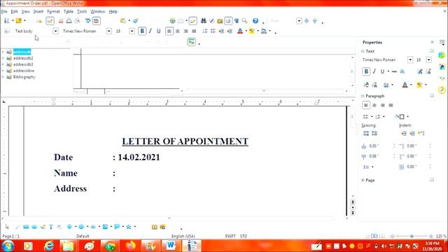 Mail Merge creation in Open Office Writer Method 1 смотреть онлайн