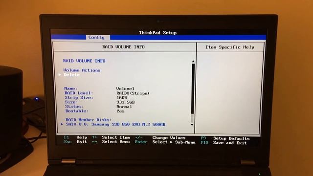 Lenovo ThinkPad P50: RAID Setup смотреть онлайн