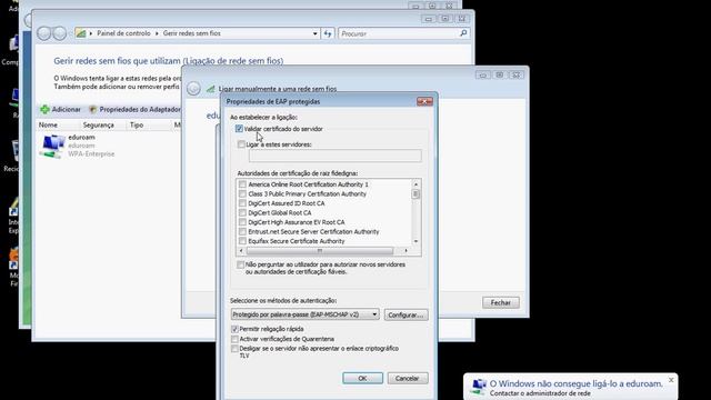 Configurar a rede wifi eduroam no Windows Vista смотреть онлайн