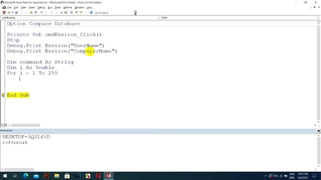 VBA Access debug Print Environ | Knowledge Education Cambodia смотреть онлайн