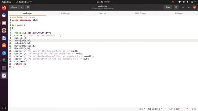 Calculator using more than c++ files (A step towards makefile) смотреть онлайн