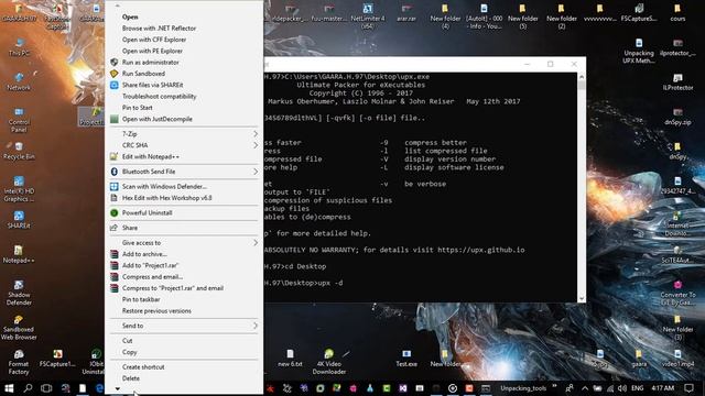 Unpacking UPX Method 2 ( Command Line ) смотреть онлайн
