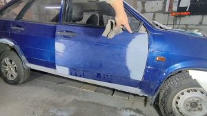 красим дверь переходом  ВАЗ - 2114. это легко