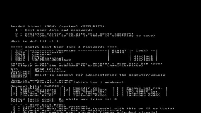 Recovering Cracking Passwords and Enabling Disabling Windows User Accounts With PenDrive Linux смотреть онлайн