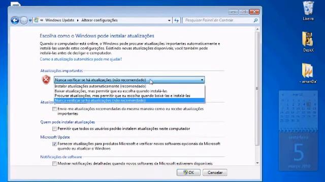 Configurando Update Windows 7 ( Atualizações ) смотреть онлайн