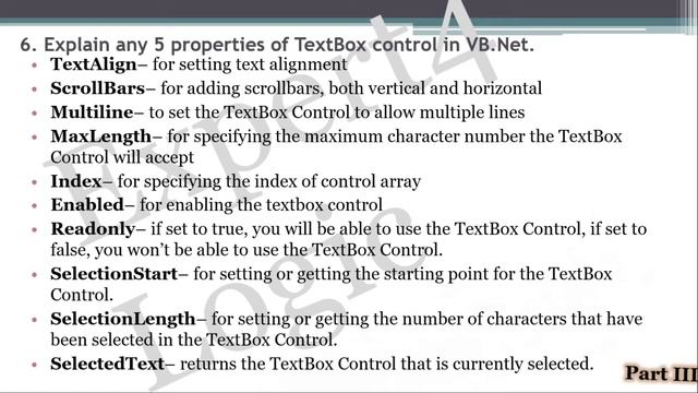 TYBBA(CA)Chapter2 Dot Net framework Part-III Question Bank Final examination Pune Uni.4 marks смотреть онлайн