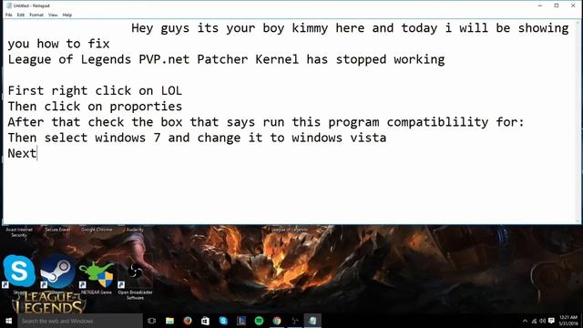 Fix League of Legends PVP.net Patcher Kernel смотреть онлайн
