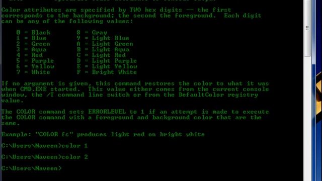 How to Change Color in Command Prompt CMD Part 4 Cmd Tutorial for Beginners Commands in Hindi смотреть онлайн