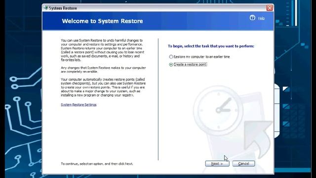 HOW TO CREATE SYSTEM RESTORE POINT IN WINDOWS XP смотреть онлайн