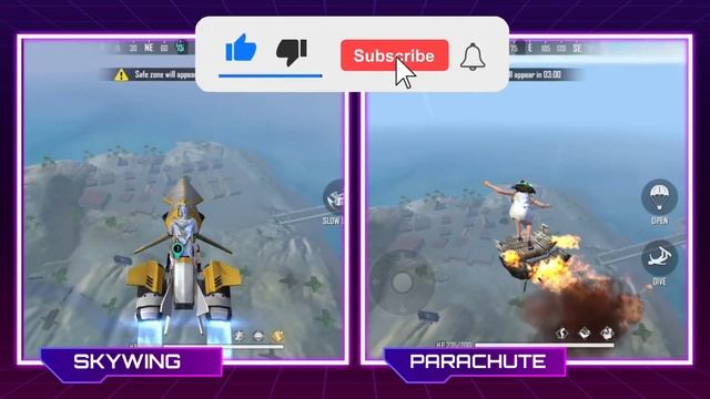 SKYWING VS PARACHUTE | LANDING SPEED TEST - GARENA FREE FIRE | BROKEN JOYSTICK смотреть онлайн