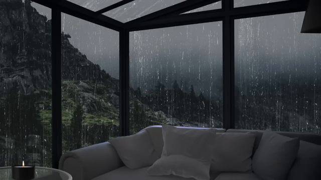 Relaxing Rain Sounds for Sleep | Rain in the Mountains | Window смотреть онлайн