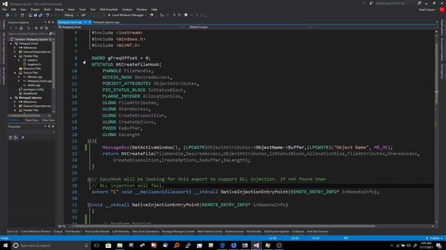 EasyHook x64 Notepad API Hook part 2 смотреть онлайн