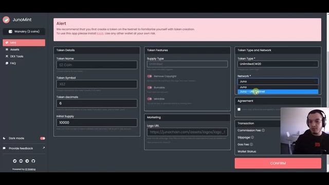 JUNO MINT : CRÉER UN TOKEN CW20 EN 3 CLICS смотреть онлайн